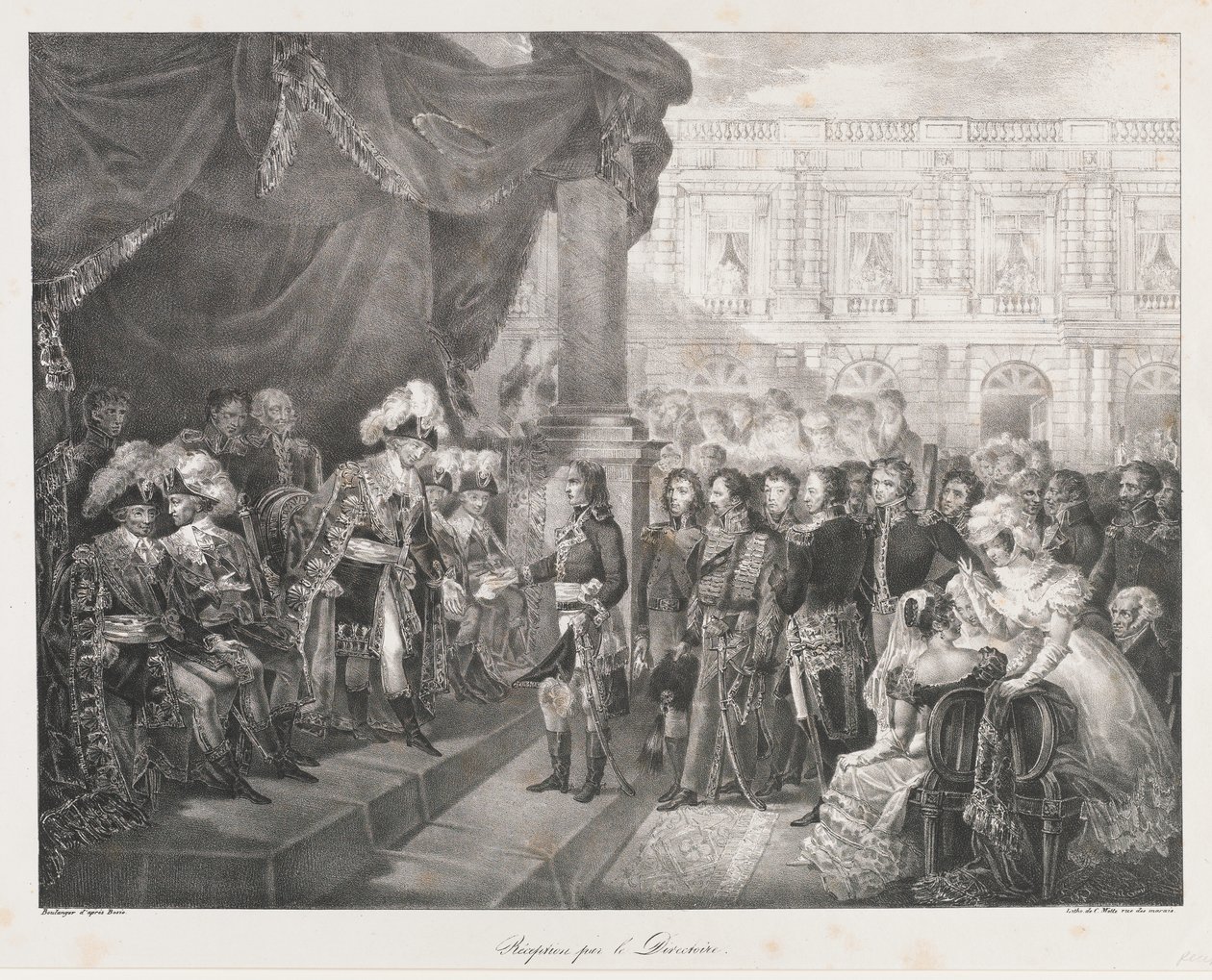 Przyjęcie przez dyrekcję, początek XIX wiek (lito) autorstwa Charles Etienne Pierre Motte