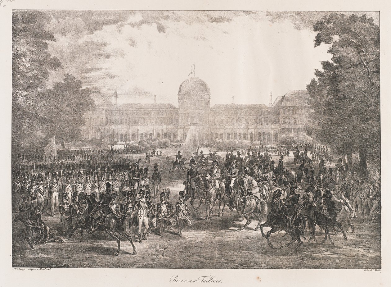 Przegląd Tuileries, początek XIX wieku (lito) autorstwa Charles Etienne Pierre Motte