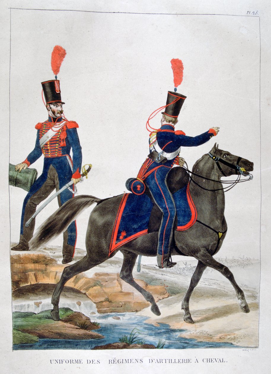Mundur pułku artylerii konnej, Francja, 1823 r. autorstwa Charles Etienne Pierre Motte