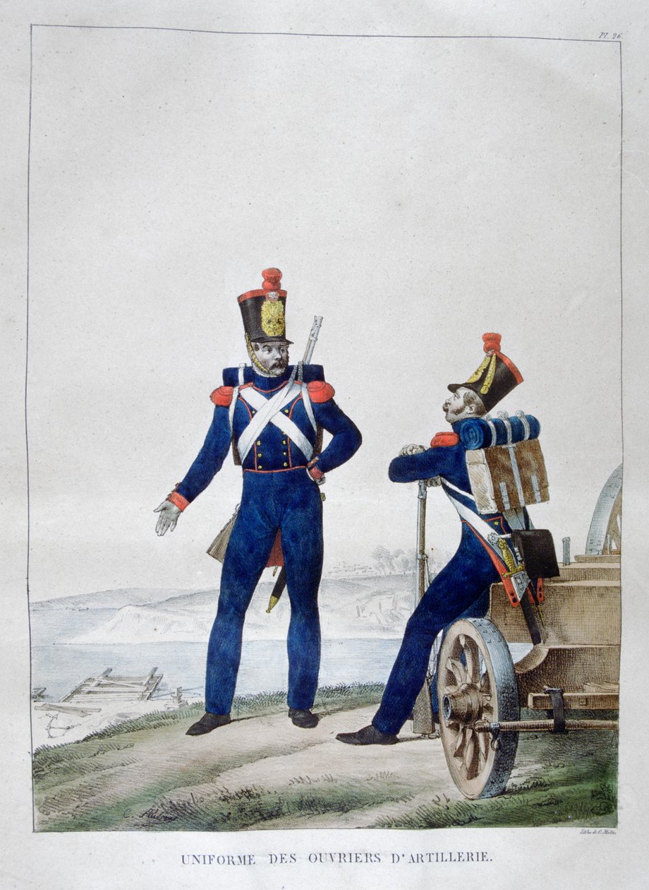 Mundur artyleryjski, Francja, 1823 autorstwa Charles Etienne Pierre Motte