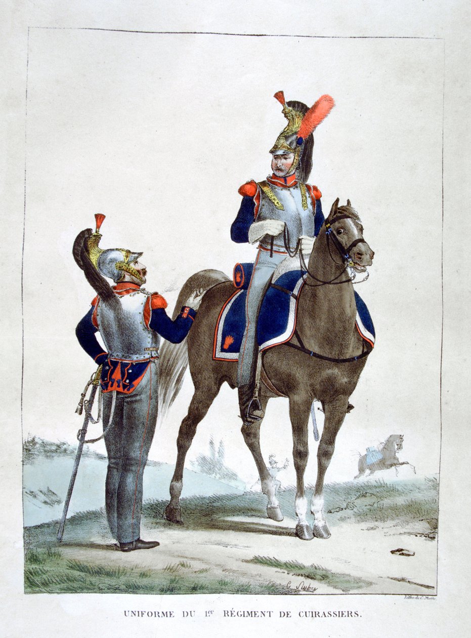 Mundur 1 Pułku Chasseurów, Francja, 1823 r. autorstwa Charles Etienne Pierre Motte