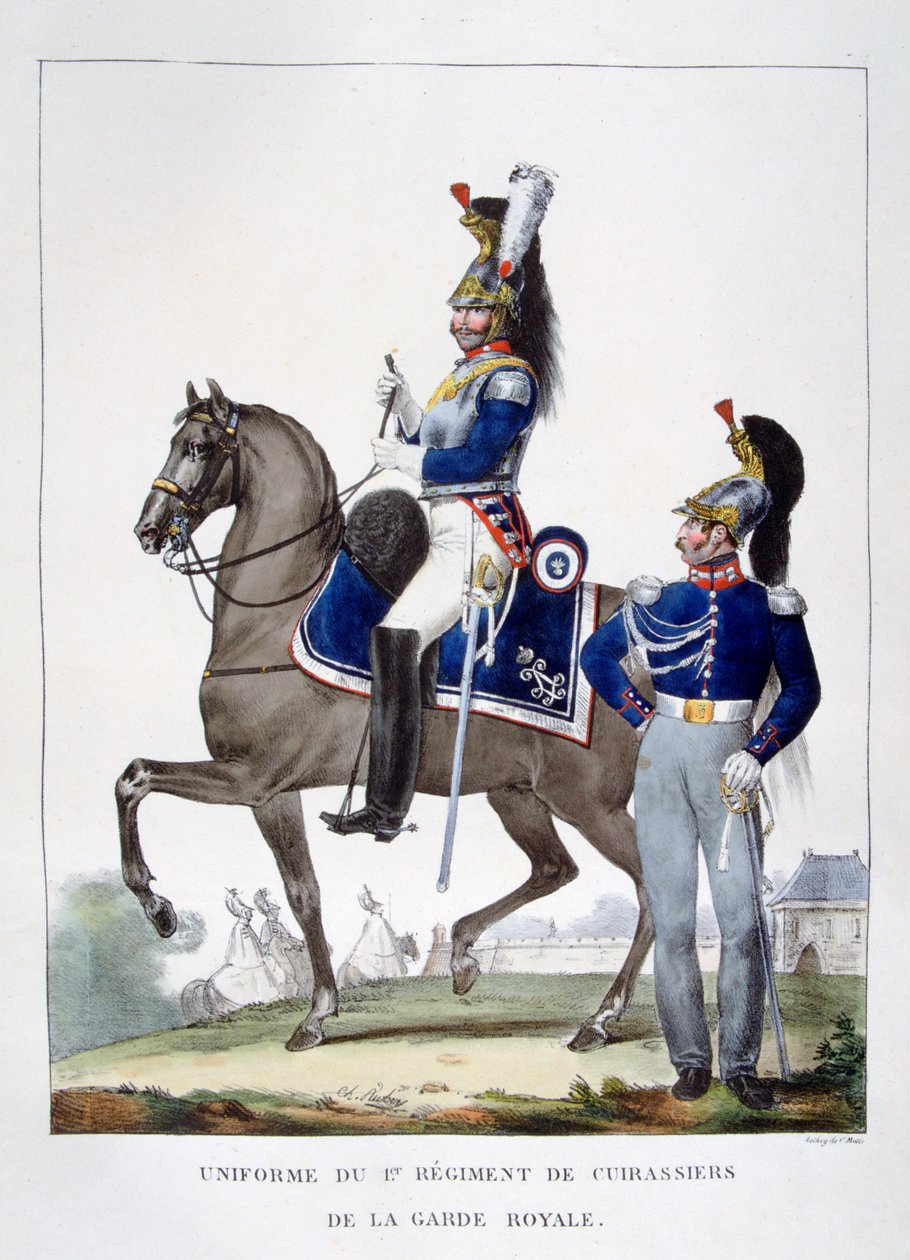 Mundur 1 Pułku Szaserów gwardii królewskiej, Francja, 1823 r. autorstwa Charles Etienne Pierre Motte