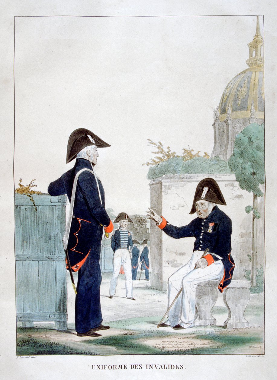 Mundur Inwalidów, Francja, 1823 autorstwa Charles Etienne Pierre Motte