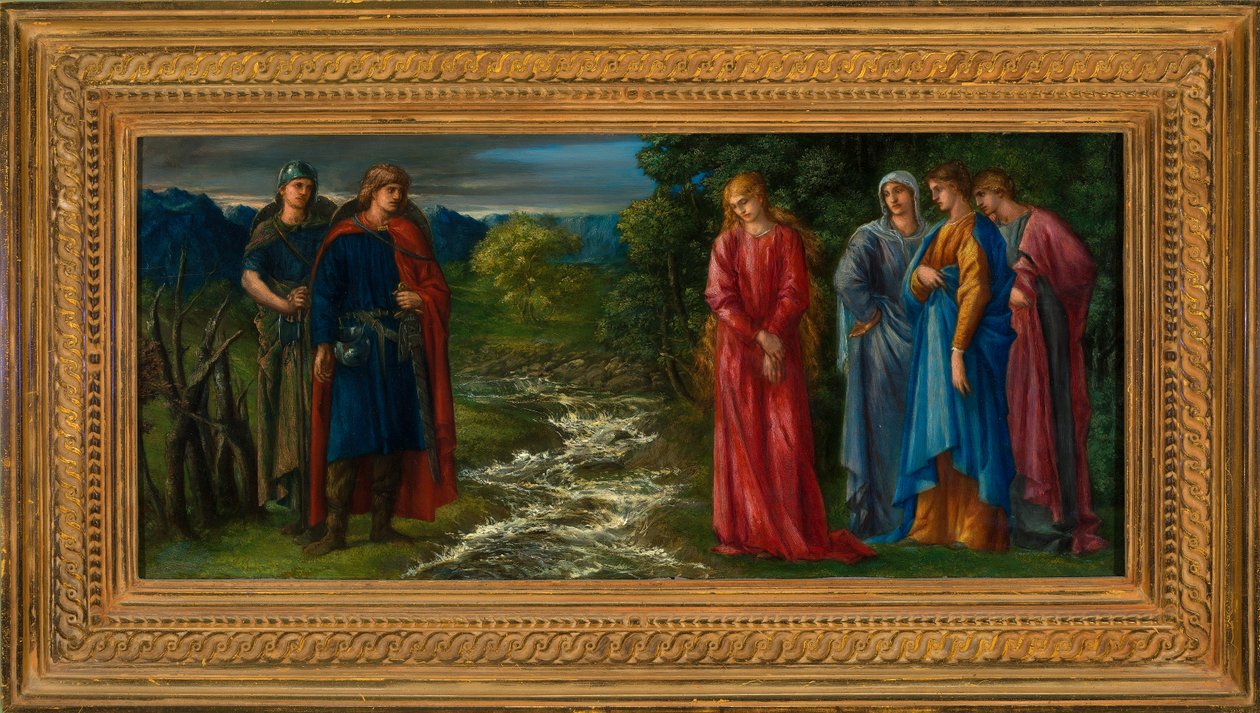 Helga i Gunnlaug (olej na płótnie) autorstwa Charles Fairfax Murray