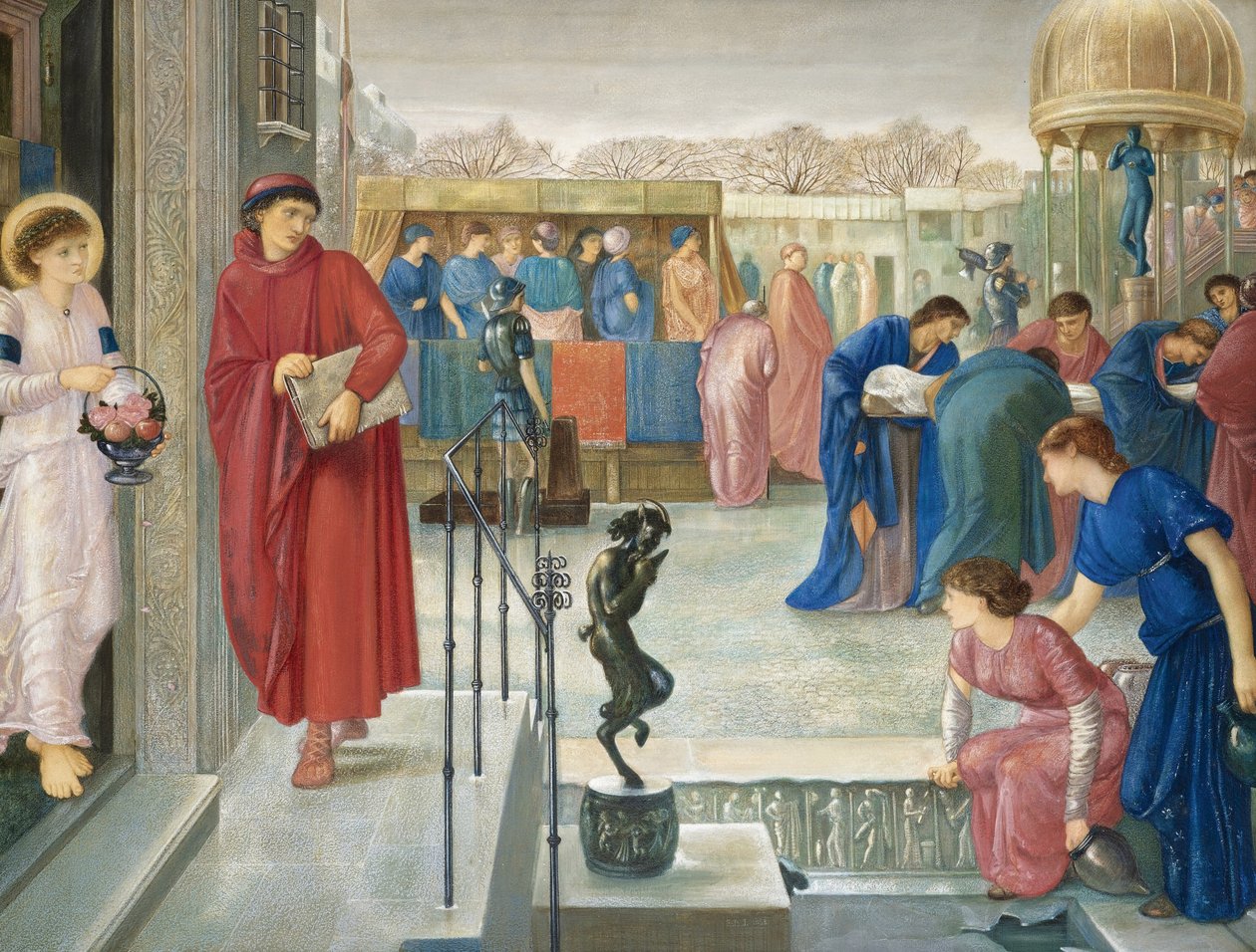 Malowidła prerafaelickie: Święty Teofil i anioł. Legenda o męczeństwie św. Doroty (Sainte Dorothee, Dorothee de Cesaree) par Murray, Charles Fairfax (1849-1919) autorstwa Charles Fairfax Murray