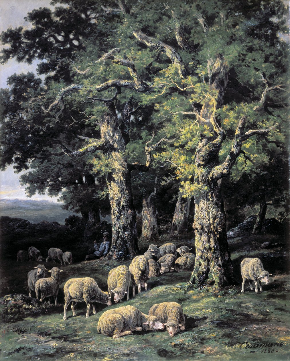 Owce w lesie autorstwa Charles Ferdinand Ceramano