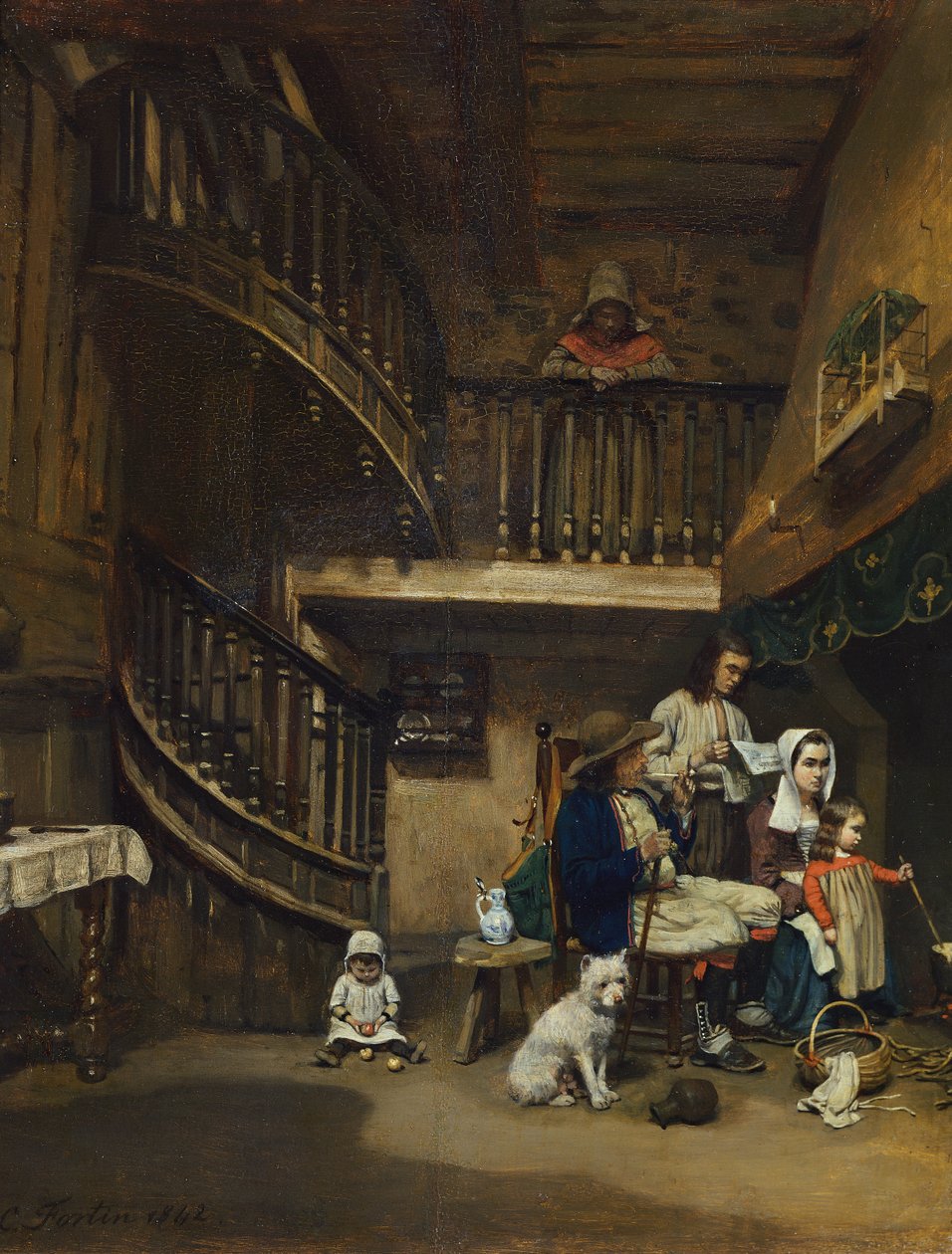 Rodzina bretońska, 1842 autorstwa Charles Fortin