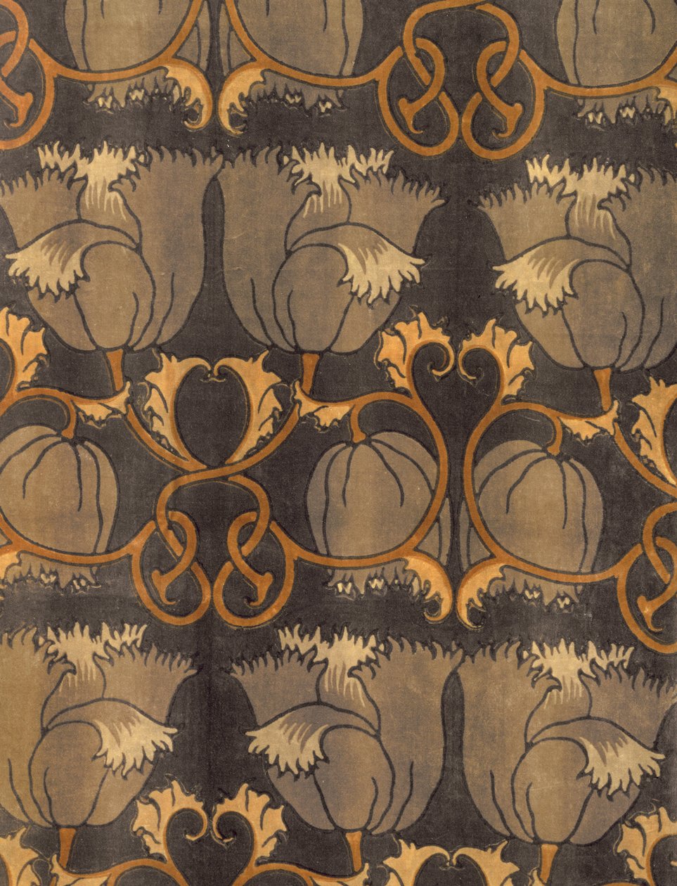 Maki, wyprodukowane przez G.P. & J Baker, c.1888 (drukowany aksamit) (szczegół) autorstwa Charles Francis Annesley Voysey