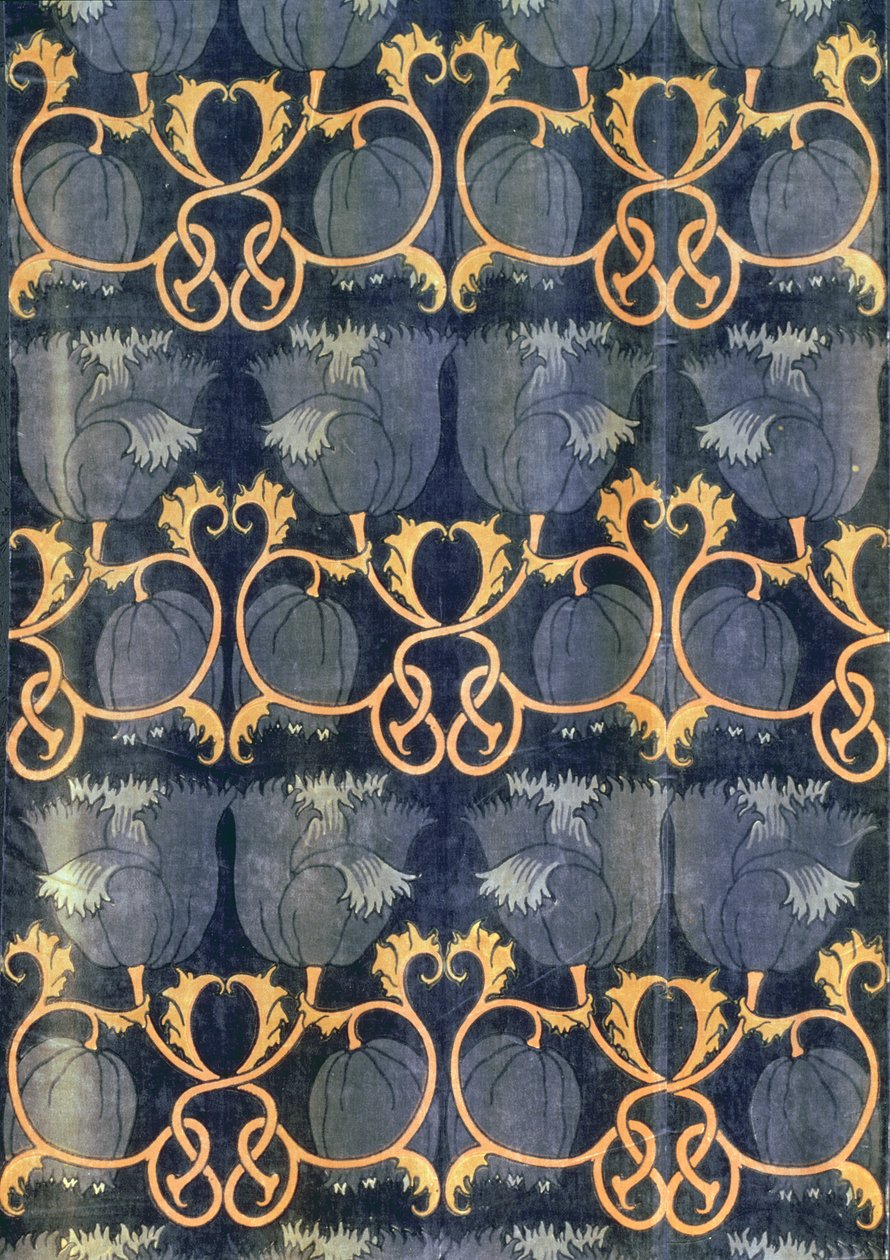Maki, wyprodukowane przez G.P. & J. Baker, ok. 1888 (drukowany aksamit) autorstwa Charles Francis Annesley Voysey