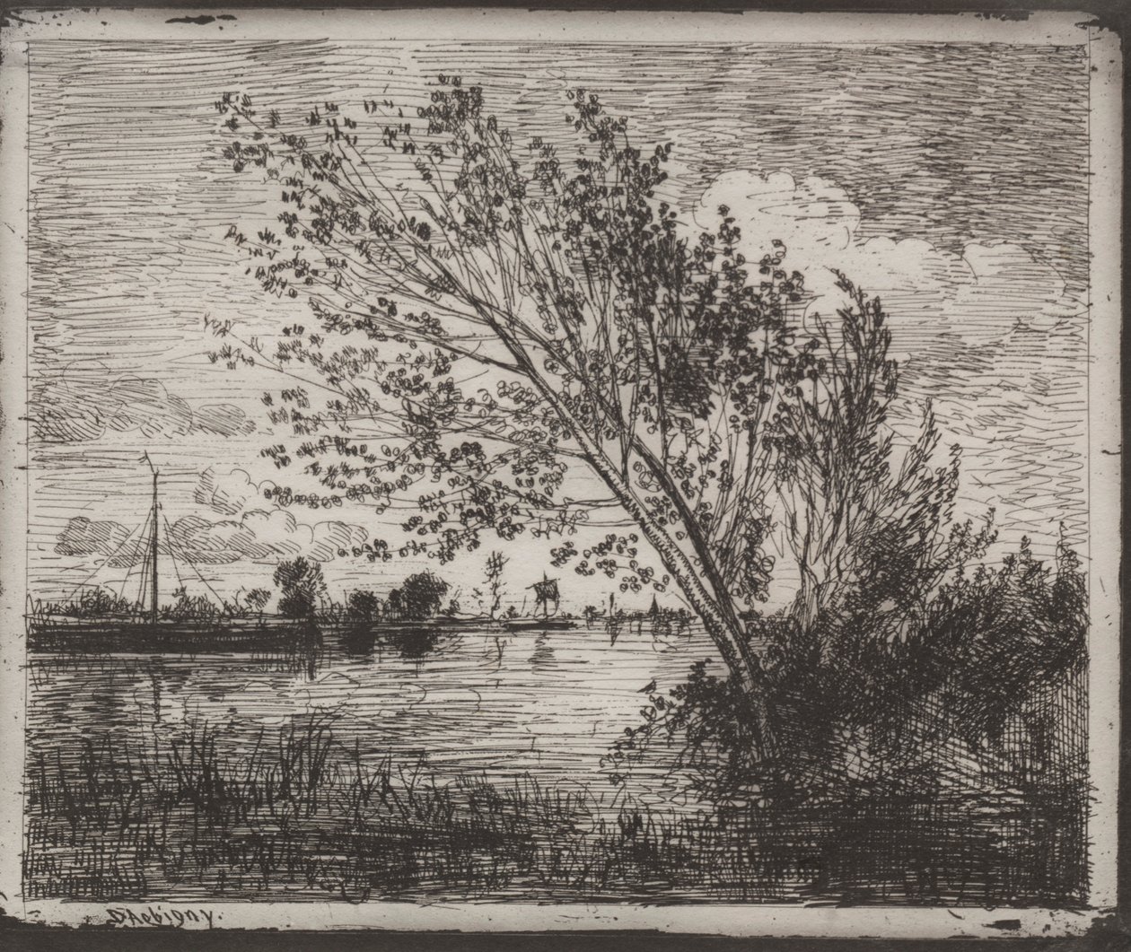 Grono Olch, nadruk oryginalny 1862, wydrukowany w 1921 r. autorstwa Charles Francois Daubigny