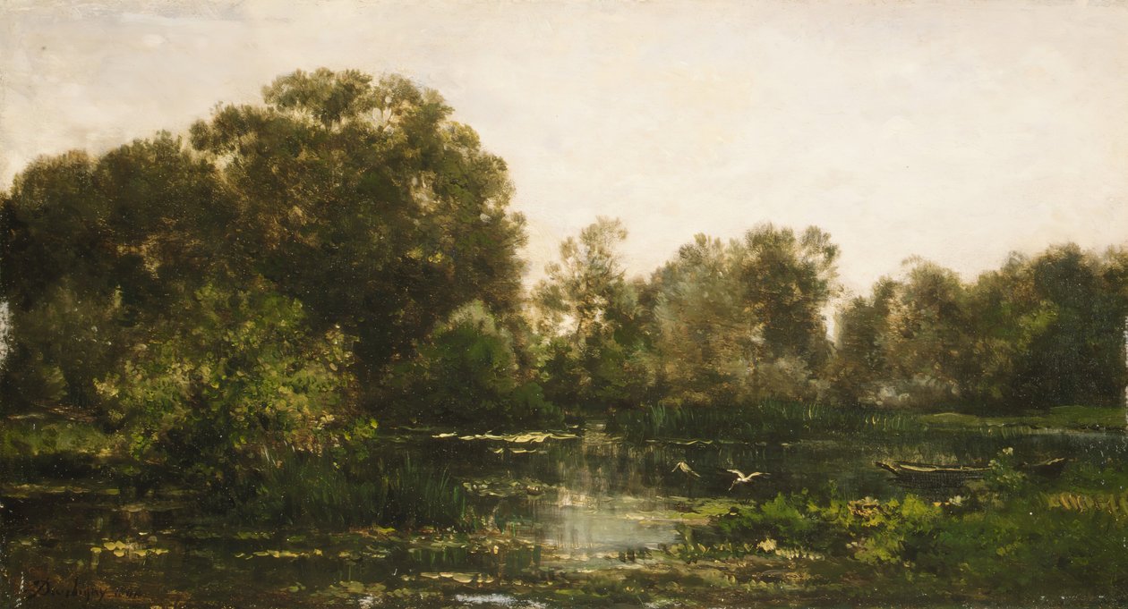 Pejzaż rzeczny z bocianami, 1864. autorstwa Charles Francois Daubigny