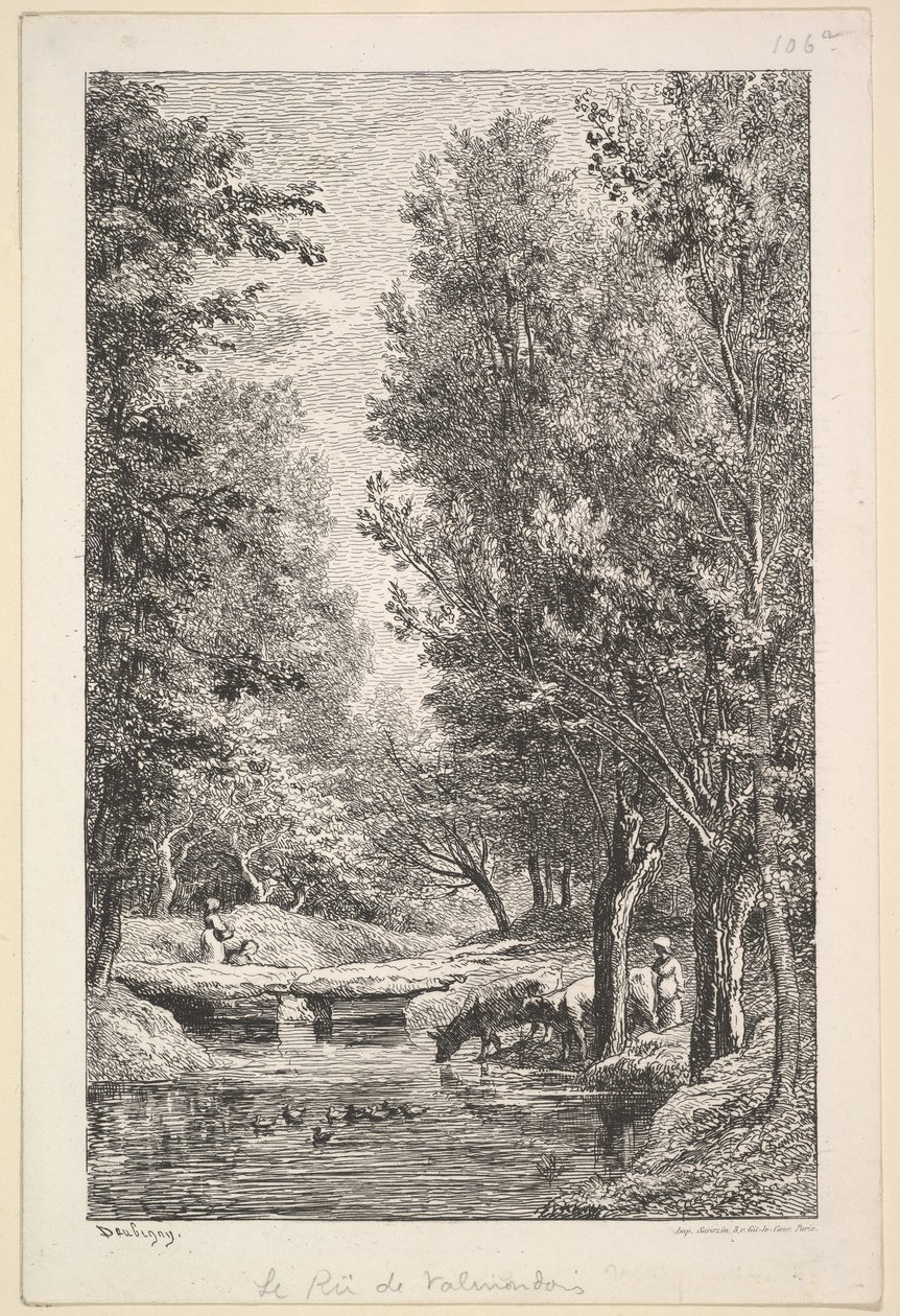 Strumień w dolinie Mondois, 1835-78. autorstwa Charles Francois Daubigny