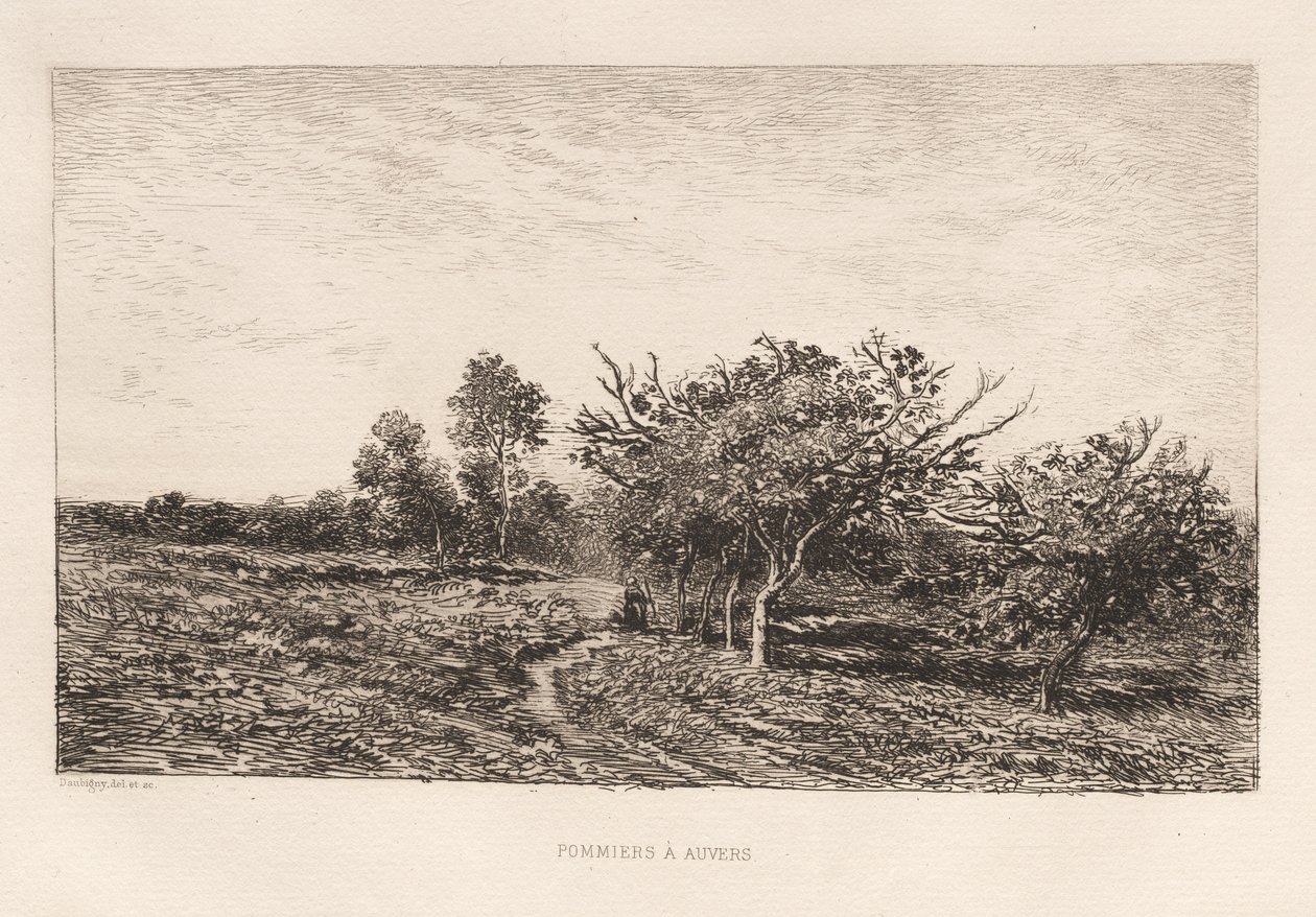 Jabłonie w Auvers autorstwa Charles Francois Daubigny