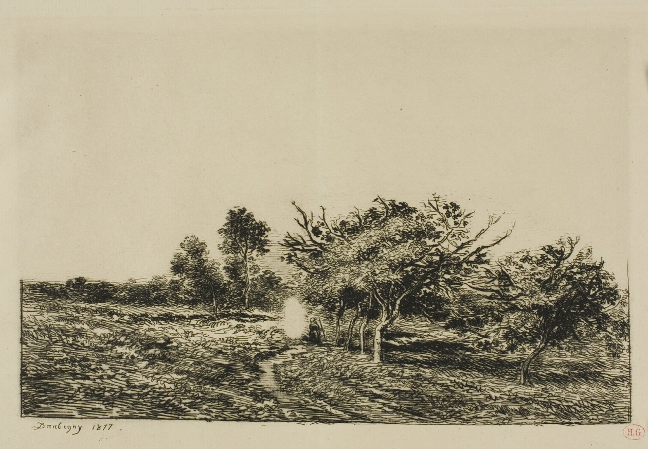 Jabłonie w Auvers autorstwa Charles Francois Daubigny