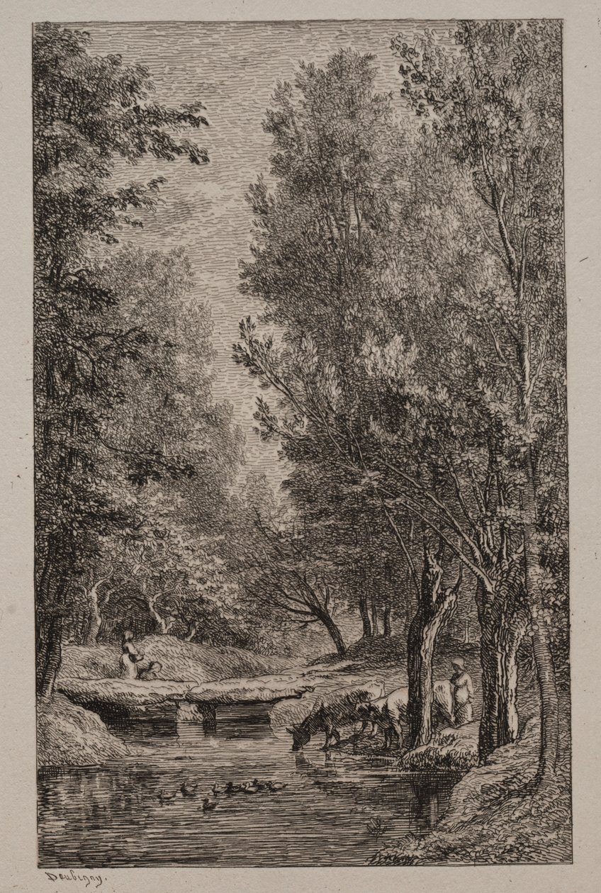 Potok w Val Mondois, ok. godz. 1862. autorstwa Charles Francois Daubigny