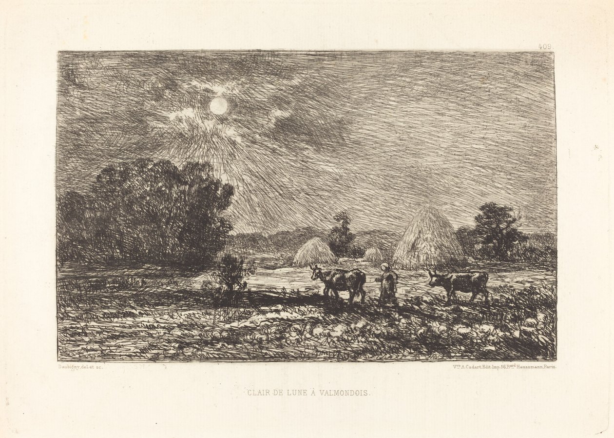 Światło księżyca w Valmondois (Światło księżyca w Valmondois) autorstwa Charles Francois Daubigny