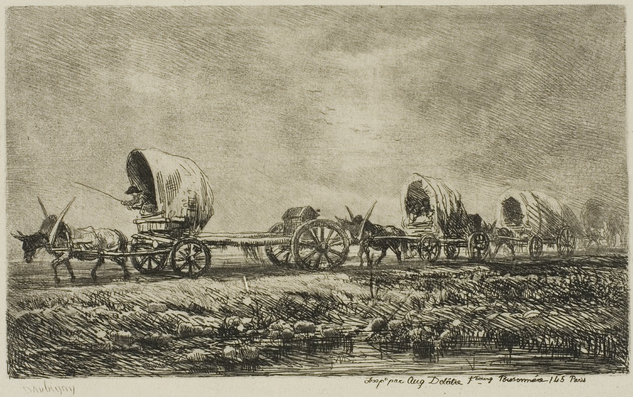 Kryte wozy (pamiątka z Morvan) autorstwa Charles Francois Daubigny