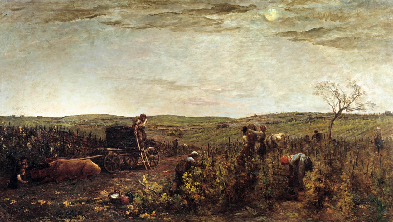 Żniwa w Burgundii Obraz Charlesa Francois Daubigny (1817-1878) 1863 nd. 1,72x2,94 m Paryż, musee d