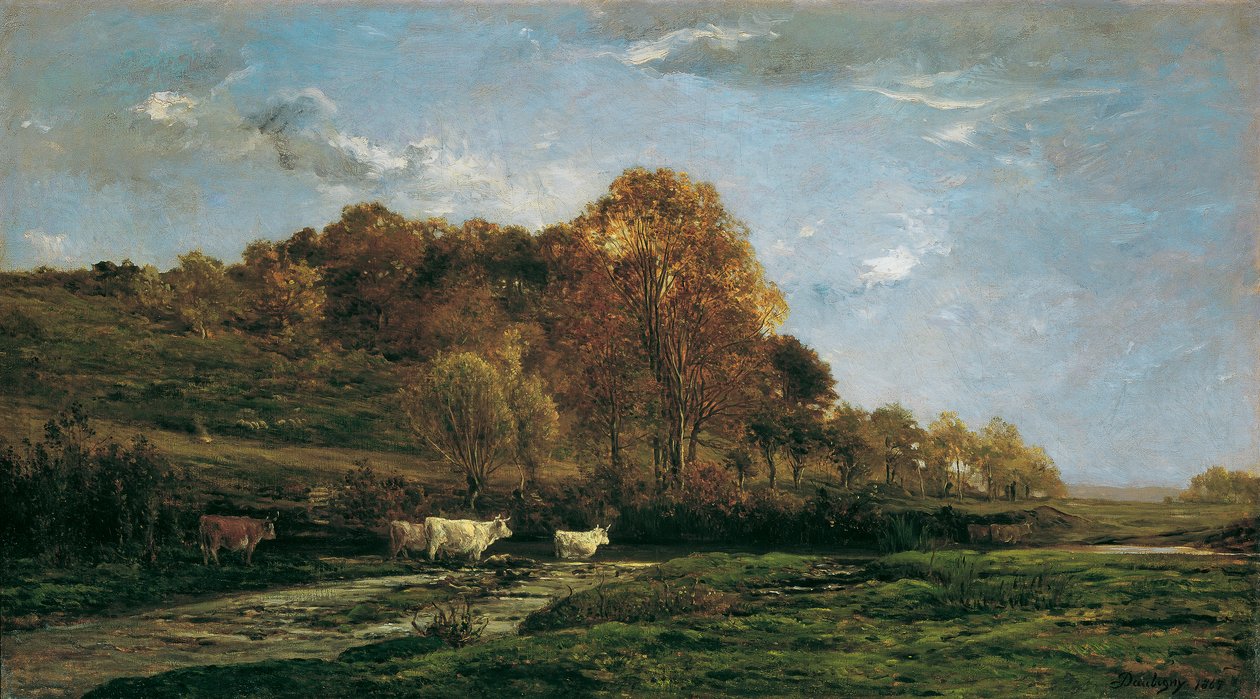 Jesienny krajobraz łąki autorstwa Charles Francois Daubigny