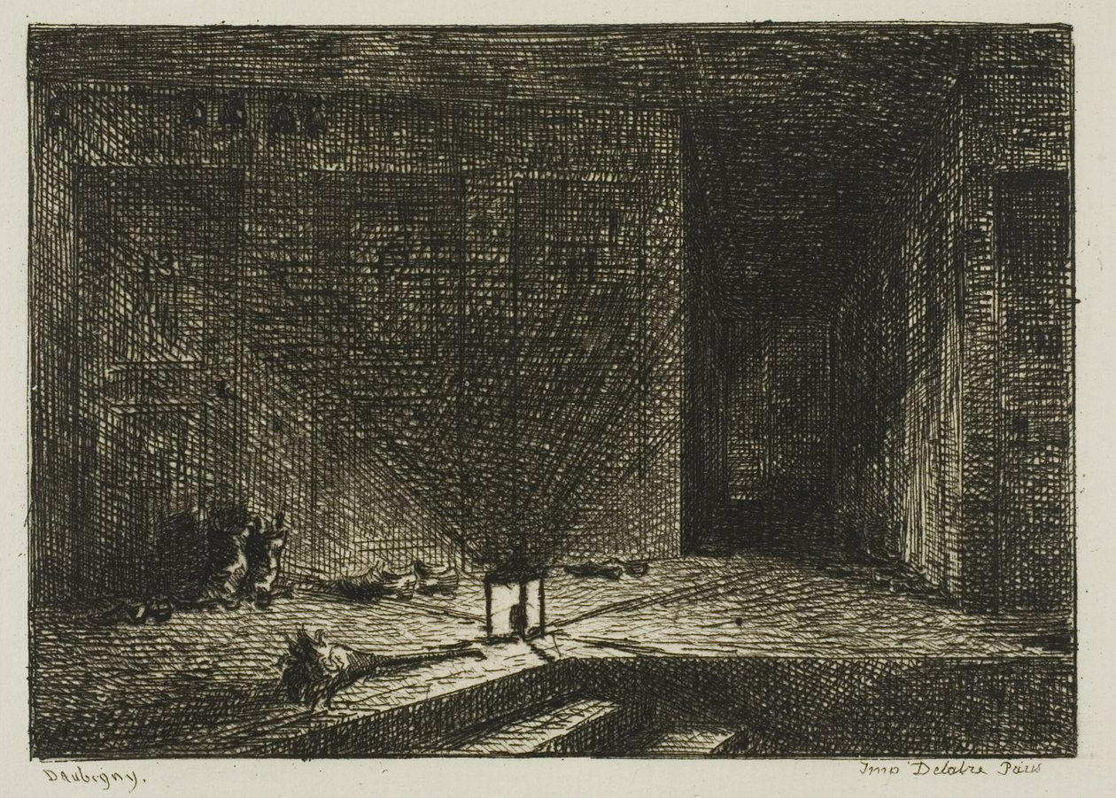 Wnętrze karczmy (Korytarz karczmy) autorstwa Charles Francois Daubigny