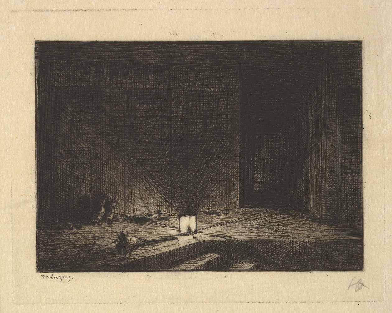 Wnętrze karczmy, 1861-62. autorstwa Charles Francois Daubigny