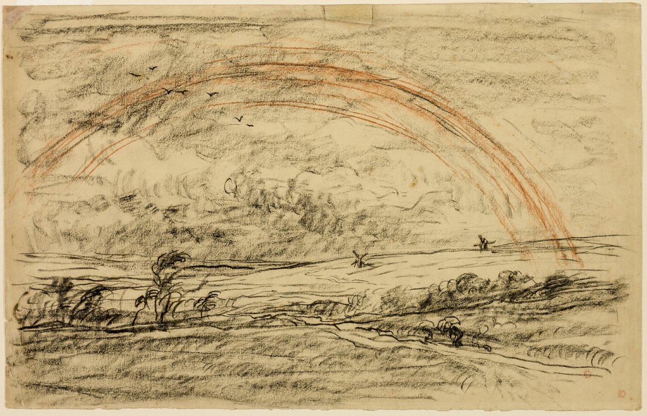 Krajobraz z tęczą autorstwa Charles Francois Daubigny