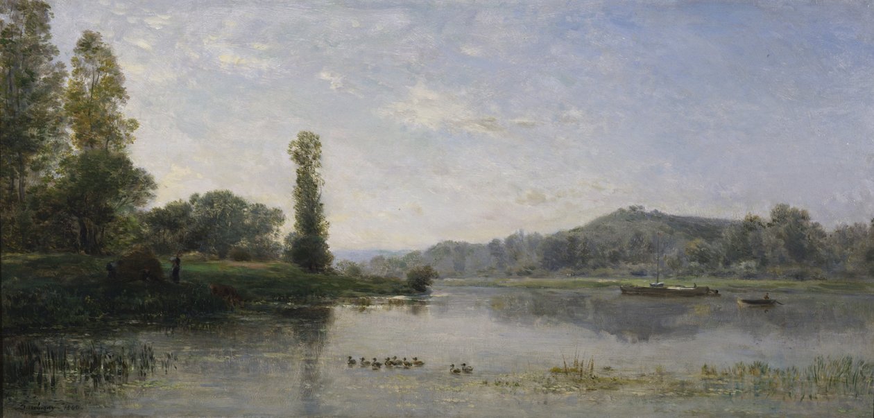 Krajobraz z rzeką, 1860 autorstwa Charles Francois Daubigny