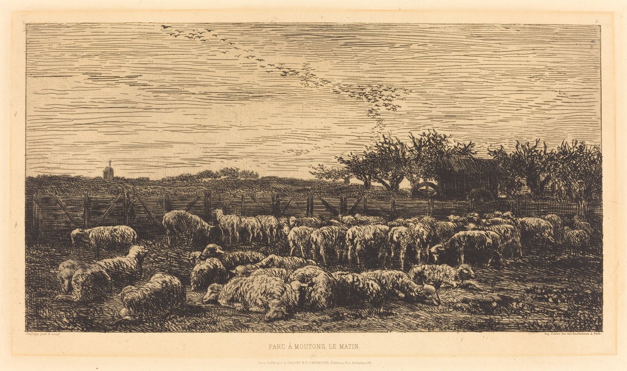 Duża owczarnia autorstwa Charles Francois Daubigny