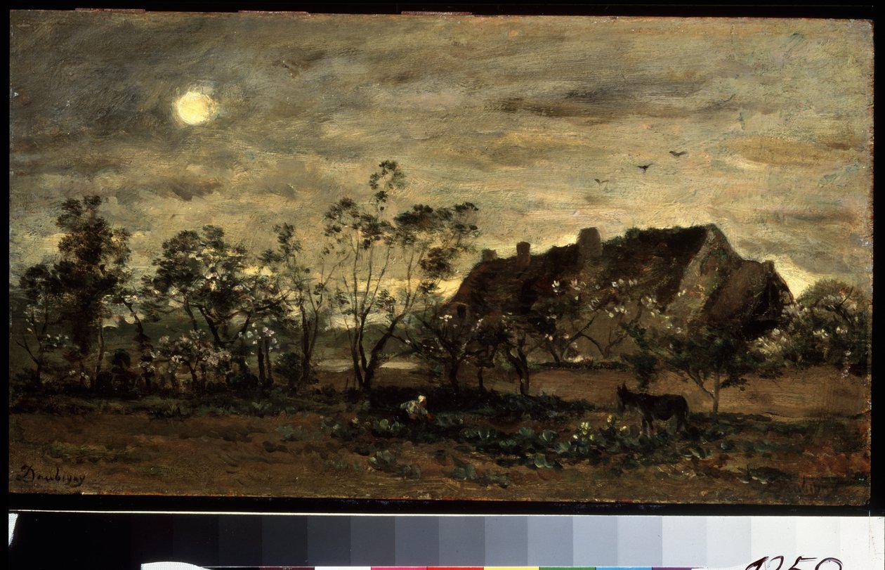 „Wieczór padający na Honfleur w Normandii” (Wieczór w Honfleur) Obraz Charlesa Francois Daubigny (1817-1878) 1870 Muzeum Puszkina, Moskwa autorstwa Charles Francois Daubigny