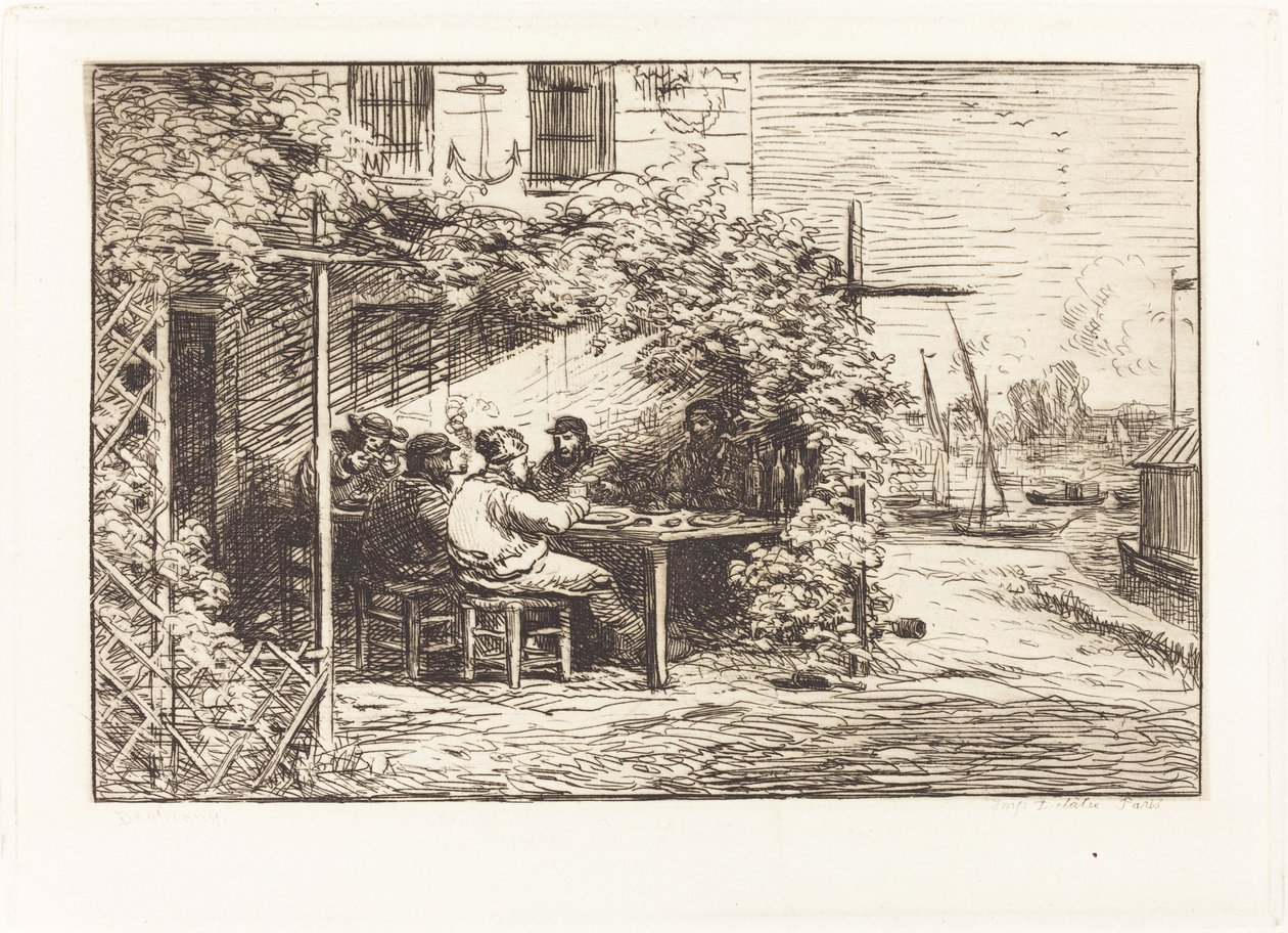 Lunch w drodze do Asnieres autorstwa Charles Francois Daubigny