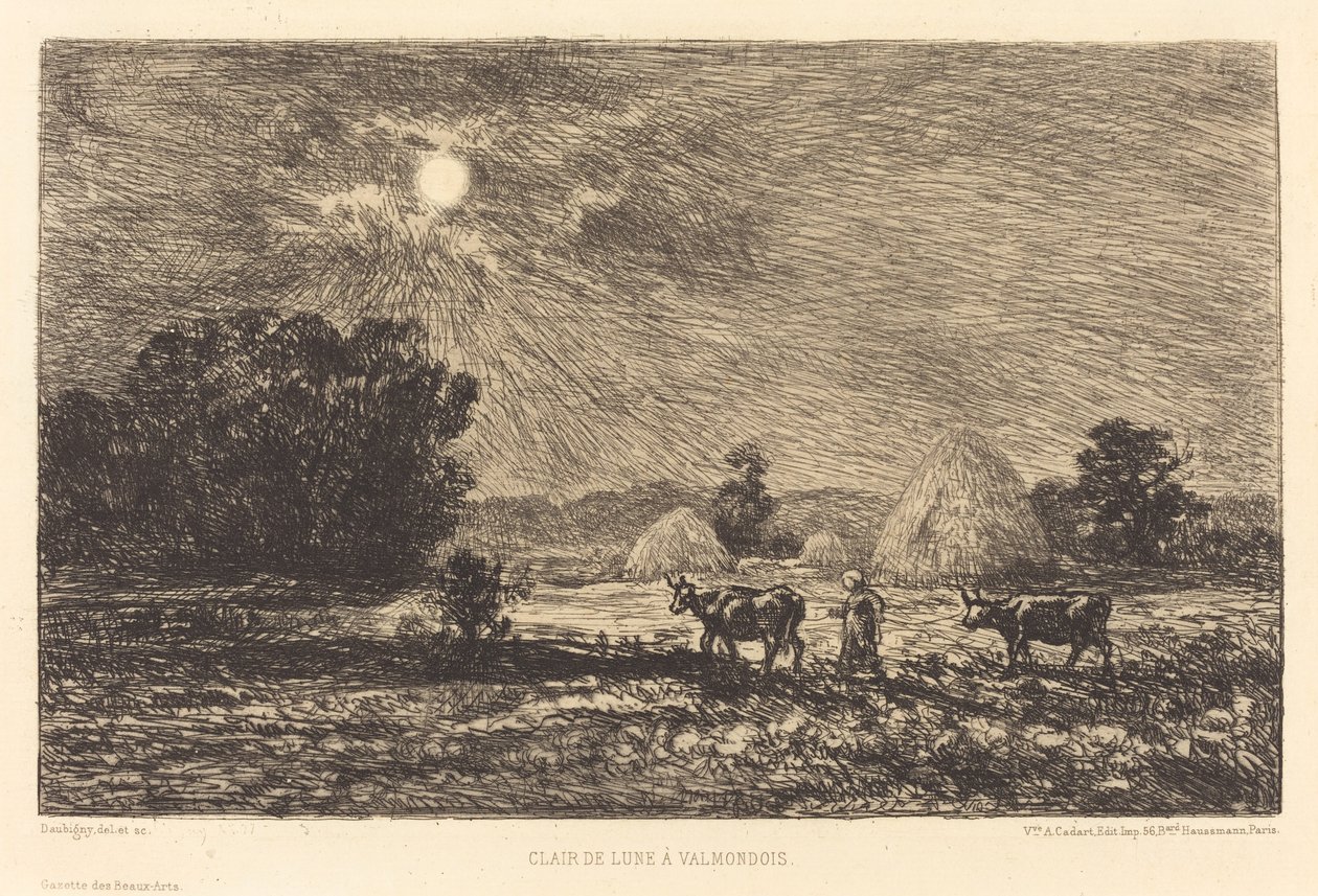 Światło księżyca w Valmondois autorstwa Charles Francois Daubigny