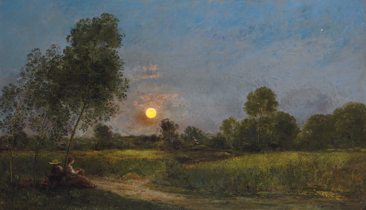 Wschód księżyca, 1878 autorstwa Charles Francois Daubigny