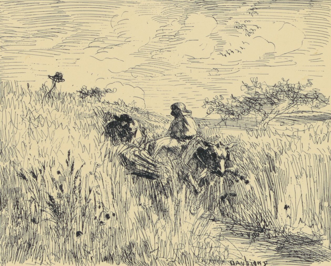 Sentier Dans Les Blés autorstwa Charles Francois Daubigny