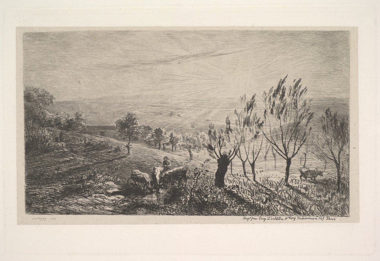 Wschód słońca, 1850. autorstwa Charles Francois Daubigny