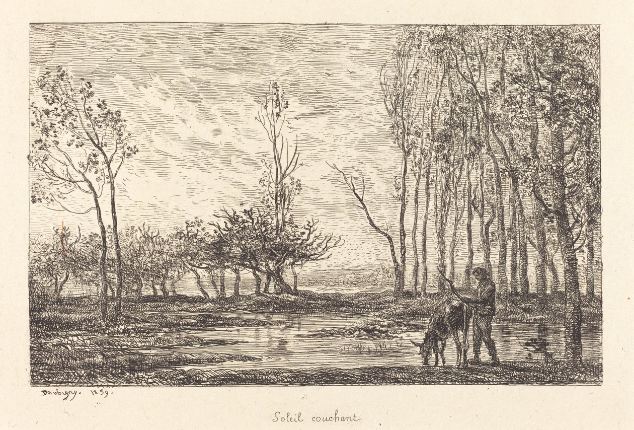 Zachód słońca autorstwa Charles Francois Daubigny