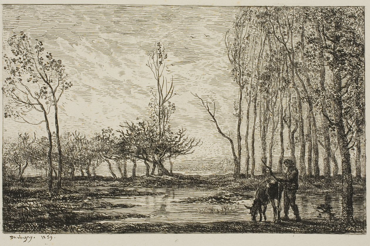 Zachód słońca autorstwa Charles Francois Daubigny