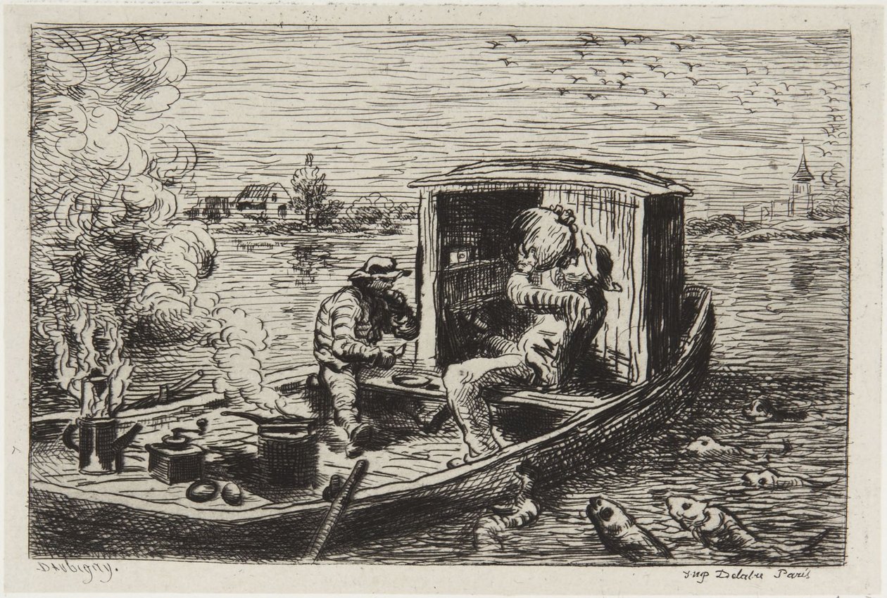 Połykanie posiłku autorstwa Charles Francois Daubigny