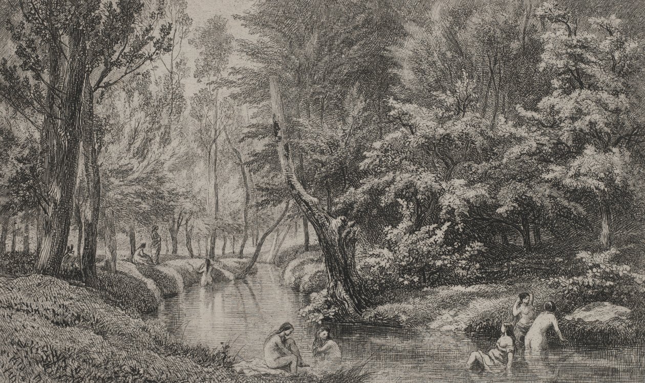 Kąpiący się autorstwa Charles Francois Daubigny