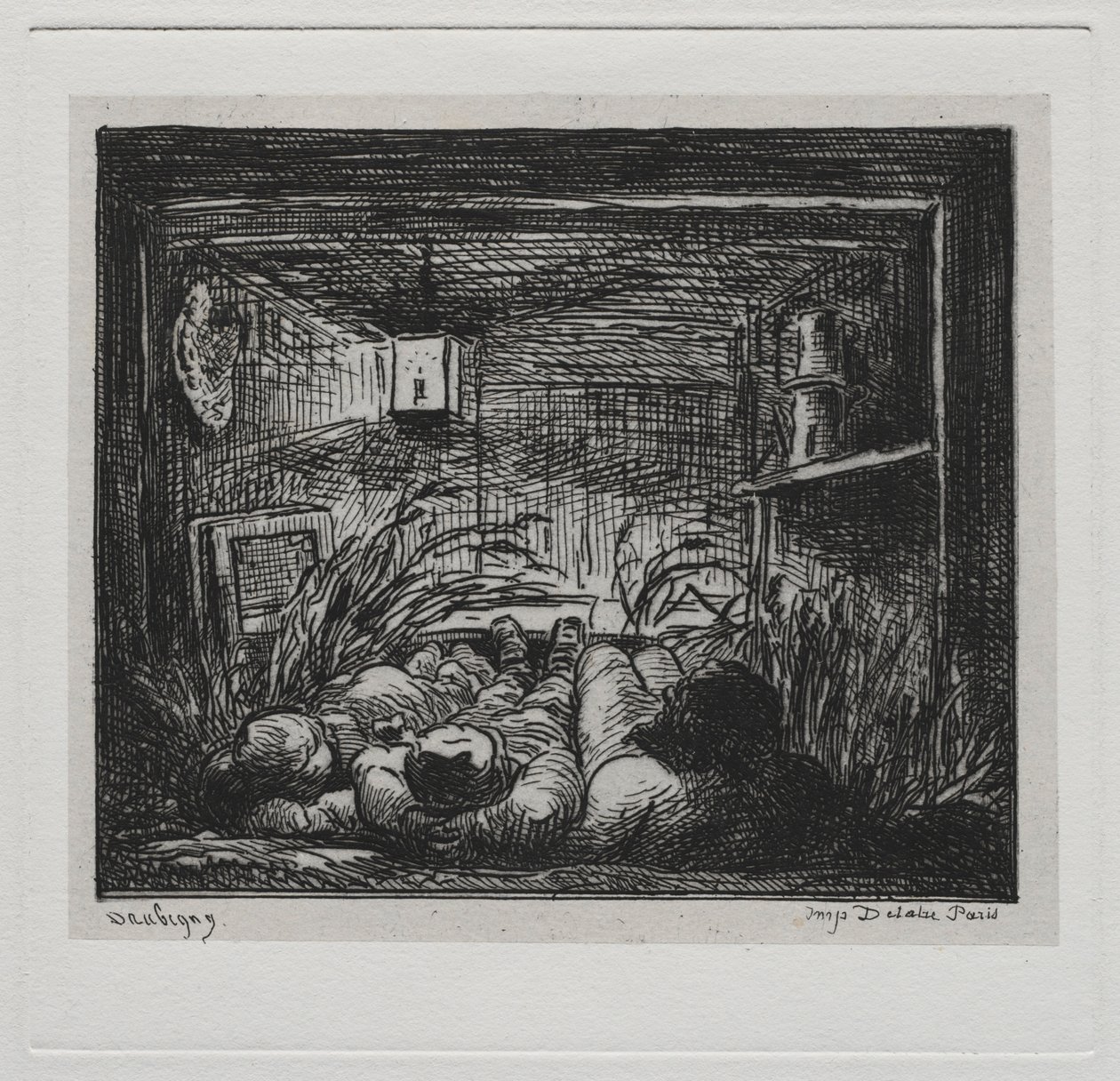 Rejs statkiem: Pościel na pokładzie Botin Noc na łodzi, 1861. autorstwa Charles Francois Daubigny