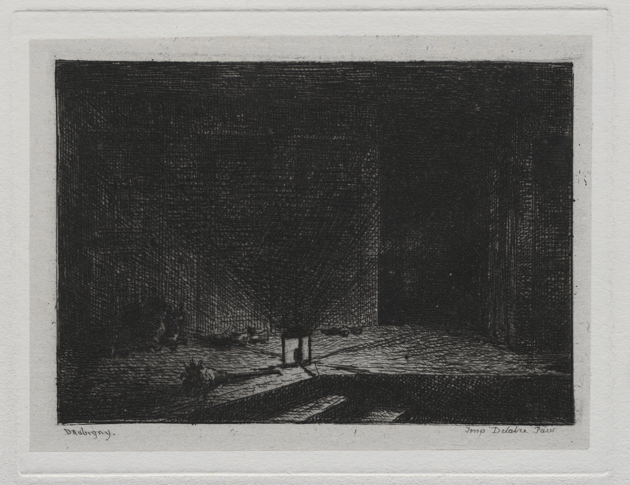 Rejs statkiem: wnętrze gospody (korytarz gospody) autorstwa Charles Francois Daubigny