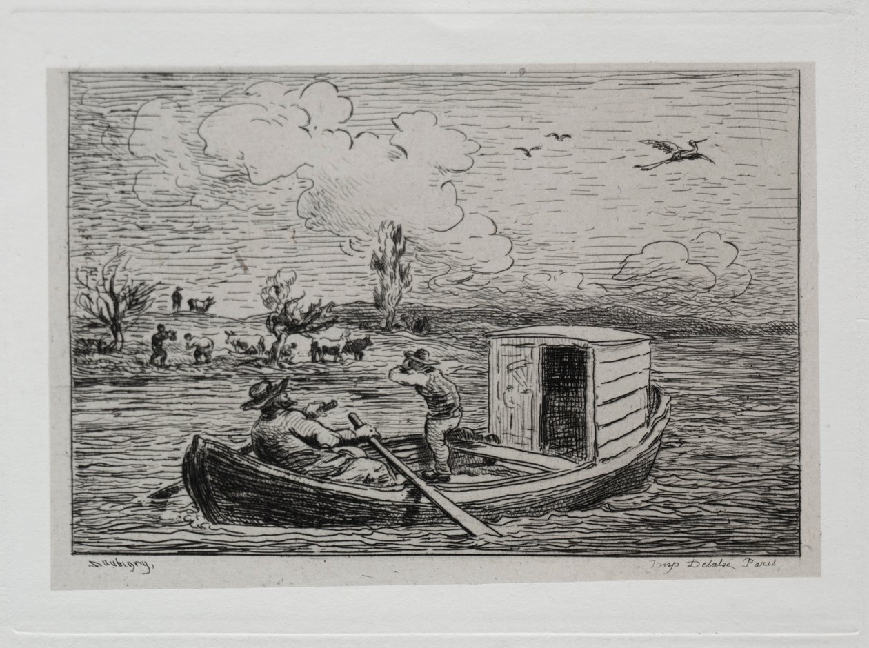 Rejs statkiem: Le Mot de Cambronne Mecz slangu, 1861. autorstwa Charles Francois Daubigny
