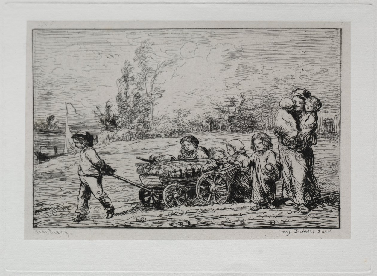 Rejs statkiem: Przeprowadzka do „Le Botin” (Wyposażenie statku) lub Przeprowadzka do łodzi autorstwa Charles Francois Daubigny