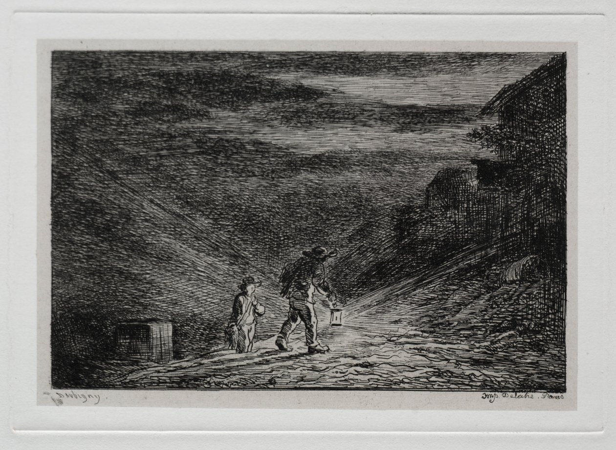 Rejs statkiem: poszukiwanie gospody, 1861. autorstwa Charles Francois Daubigny