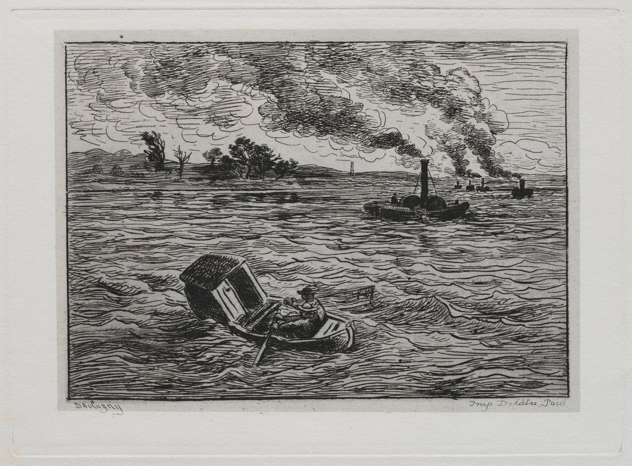 Rejs statkiem: parowce lub uważaj na parowce autorstwa Charles Francois Daubigny