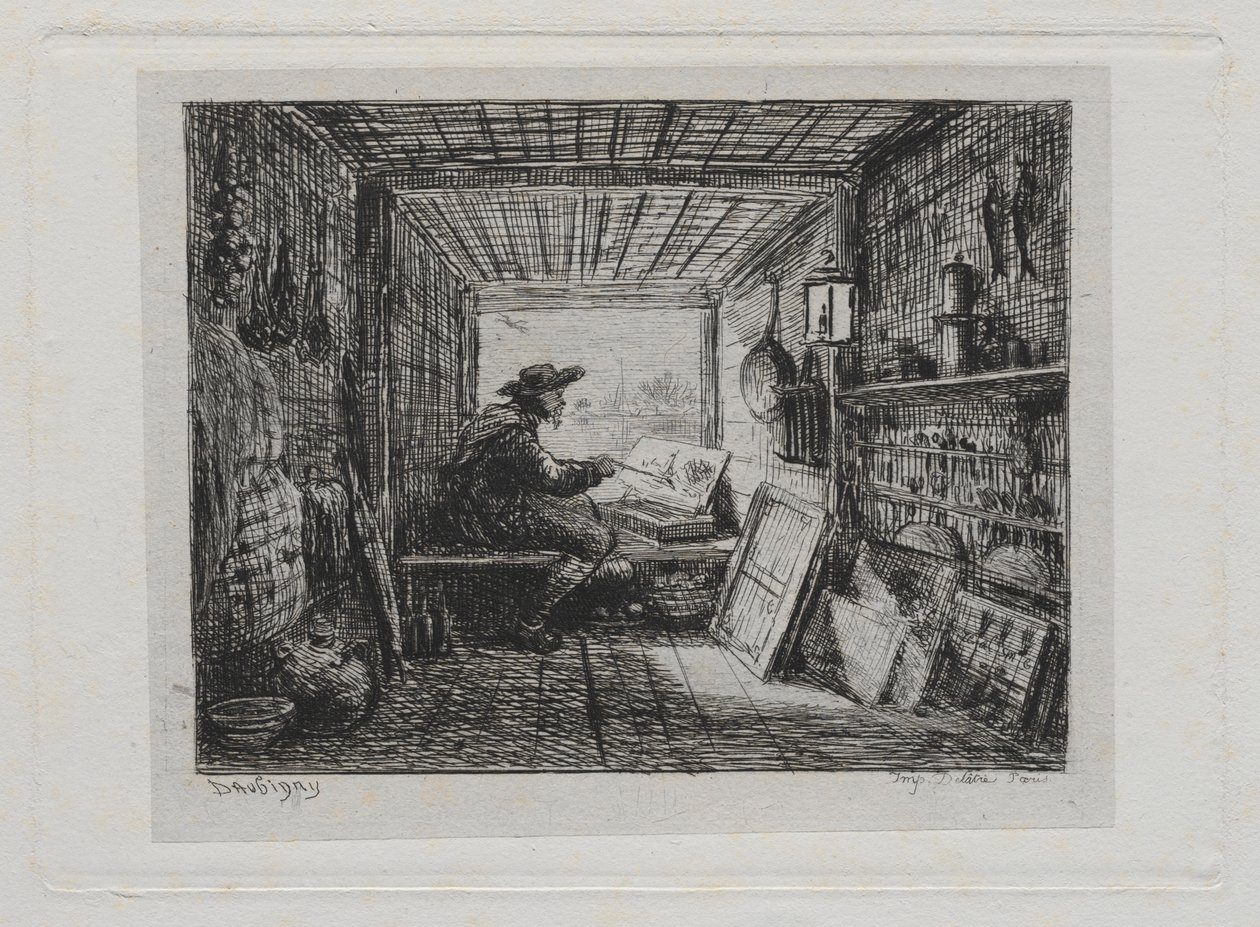 Rejs statkiem: Studio na łodzi, 1861. autorstwa Charles Francois Daubigny