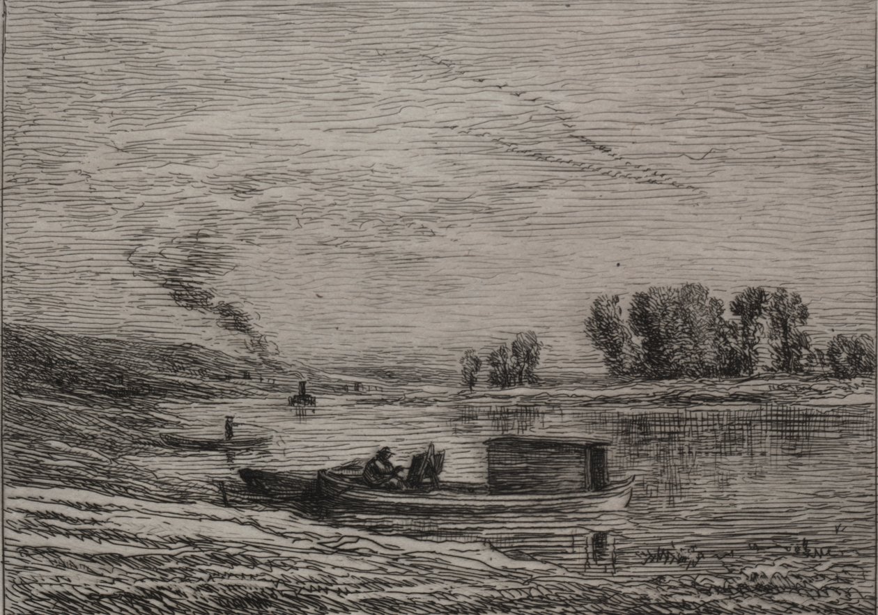 Łódź w Conflans autorstwa Charles Francois Daubigny