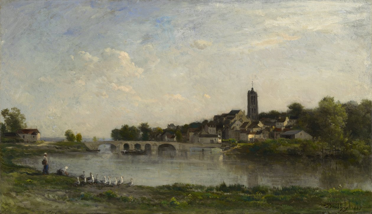 Most między Persan i Beaumont-sur-Oise, 1867 autorstwa Charles Francois Daubigny