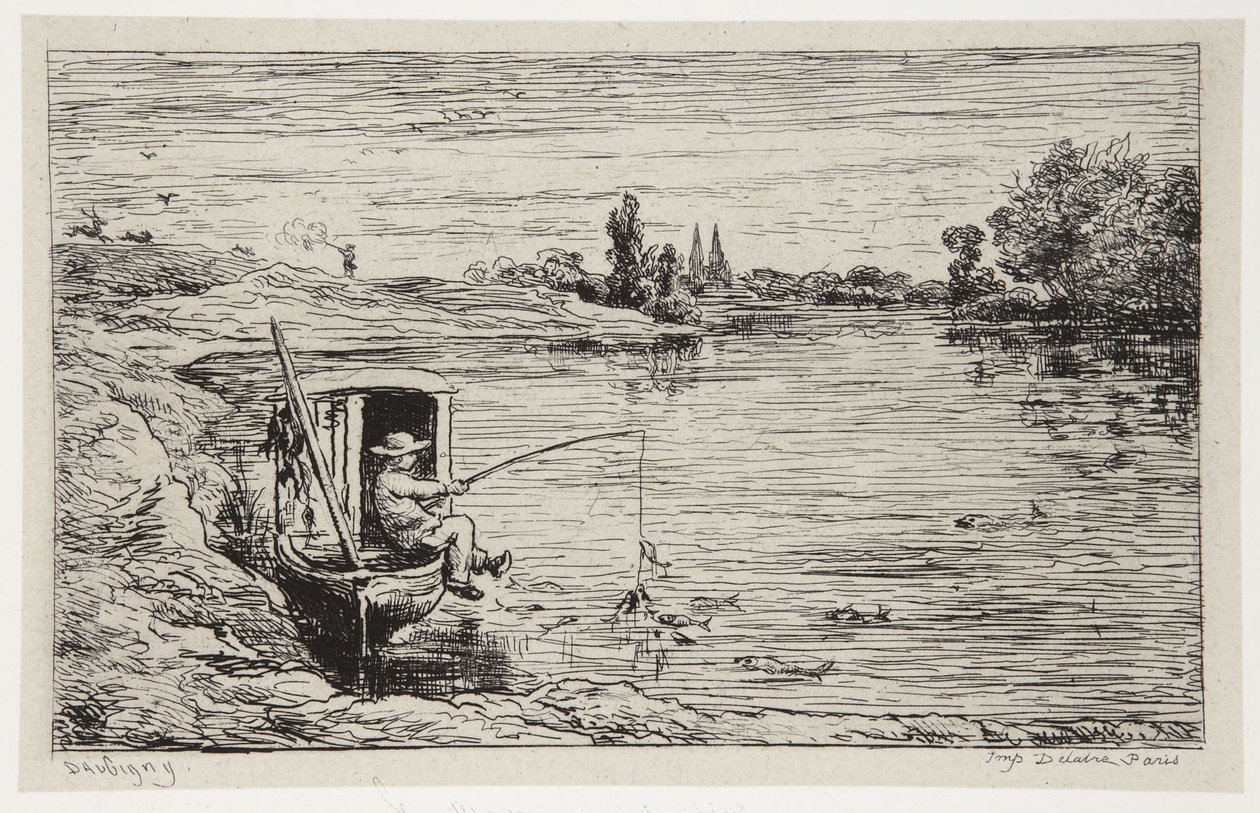 Chłopiec okrętowy na rybach autorstwa Charles Francois Daubigny