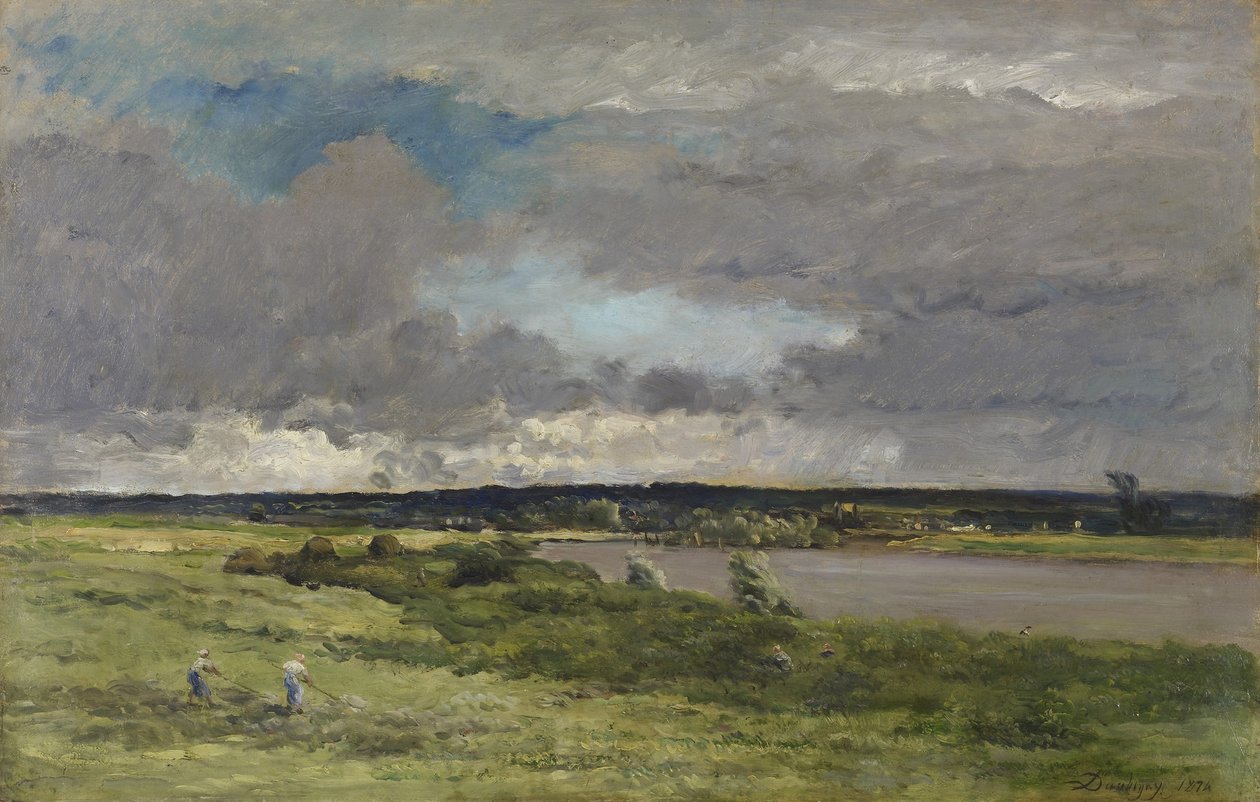 Nadchodząca burza; Wczesna wiosna autorstwa Charles Francois Daubigny