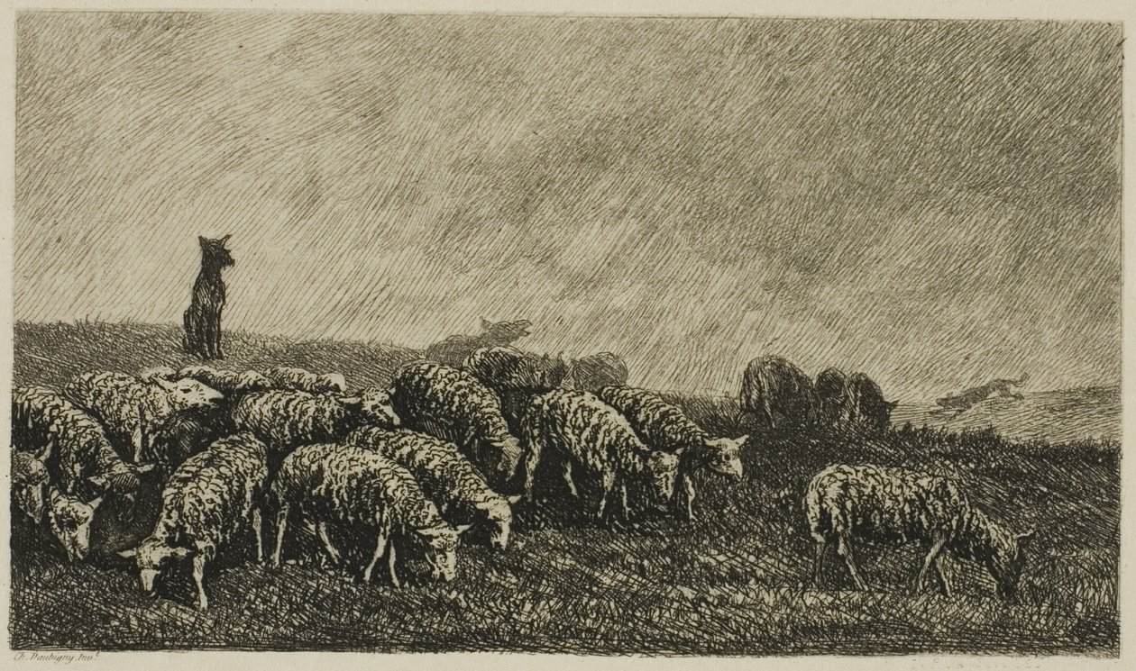 Psi zegarek autorstwa Charles Francois Daubigny